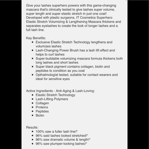 TEMPORARILY UNAVAILABLE! 5 FOR $30! MIX & MATCH! IT Superhero MASCARA Mini! - Picture 4 of 10